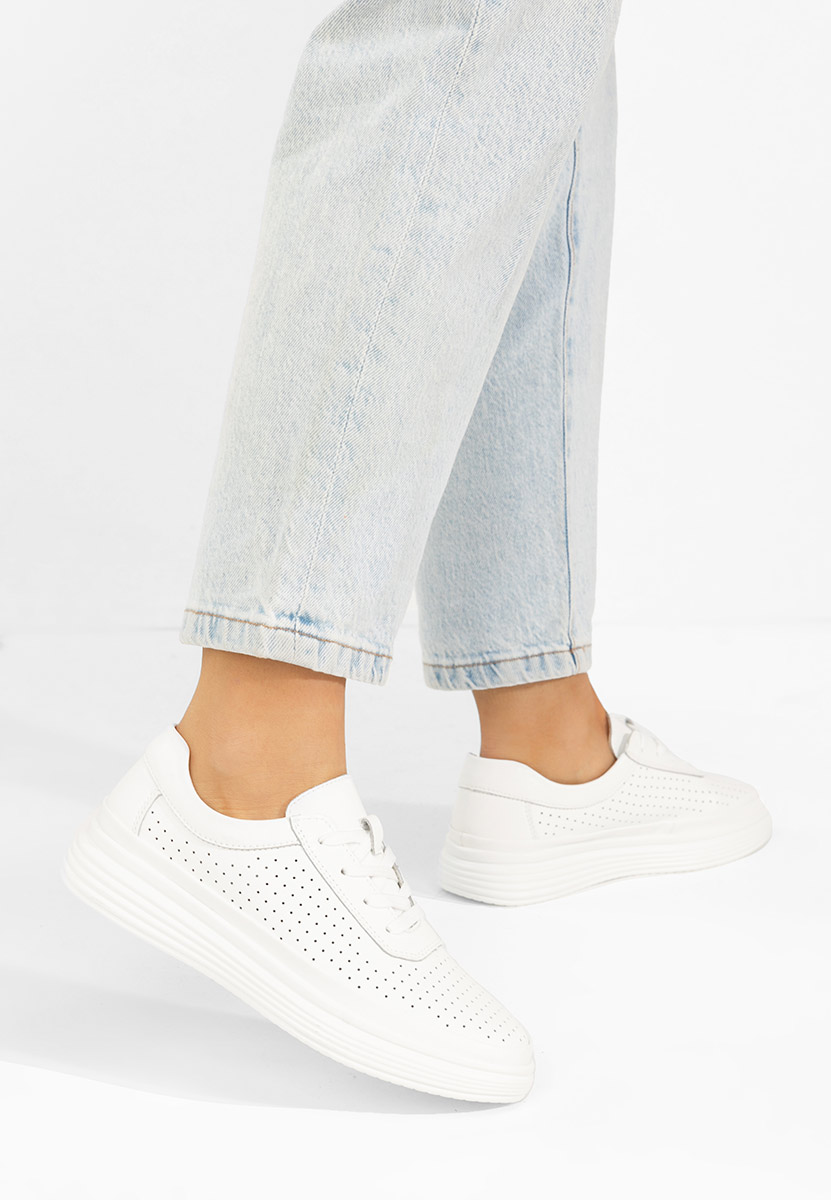 Scarpe basse donna pelle Nederia bianchi