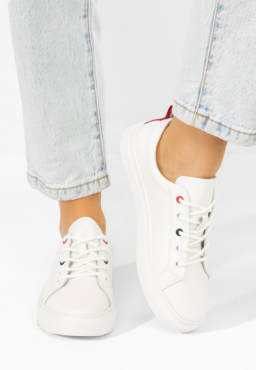 Scarpe basse donna pelle Cataleia bianchi