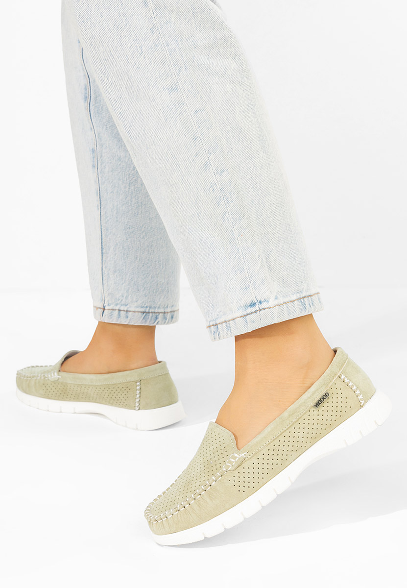 Mocassini donna pelle Irsaia verdi