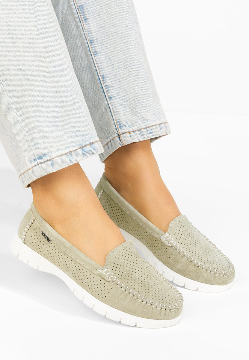 Mocassini donna pelle Irsaia verdi