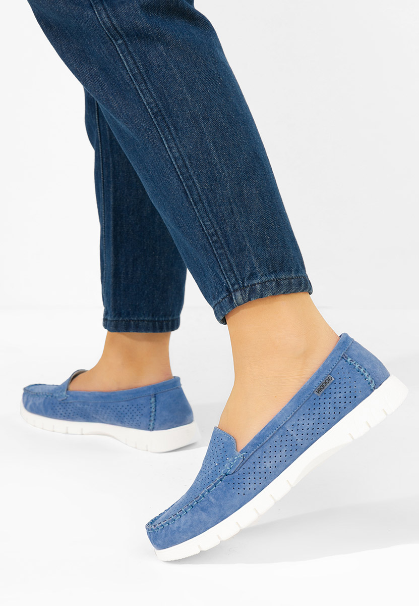 Mocassini donna pelle Irsaia blu