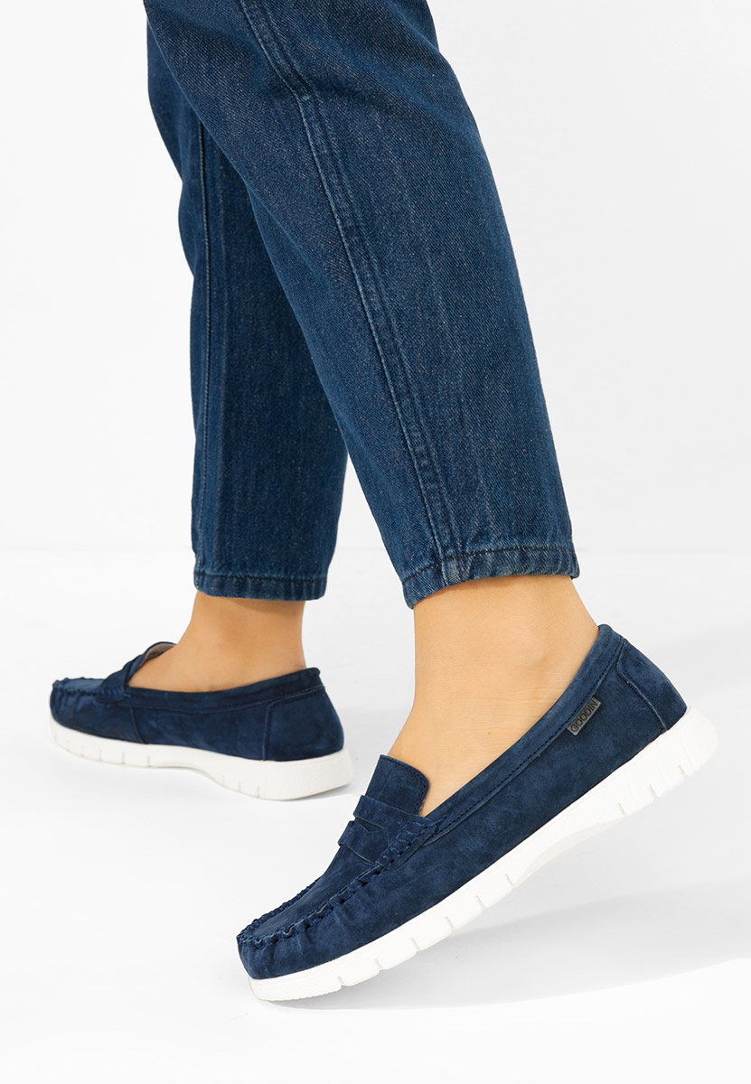 Mocassini donna pelle Dariania blu marine