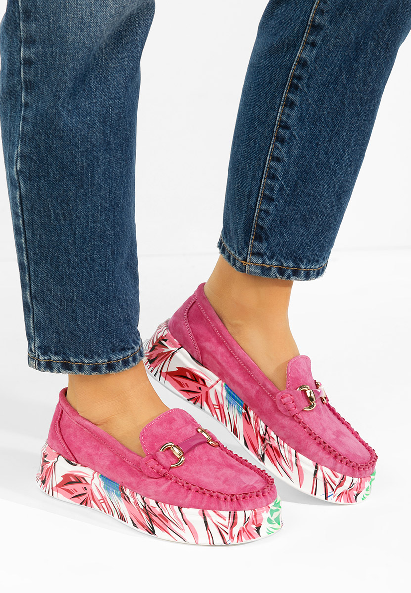 Mocassini pelle con plateau Tanielia fucsia