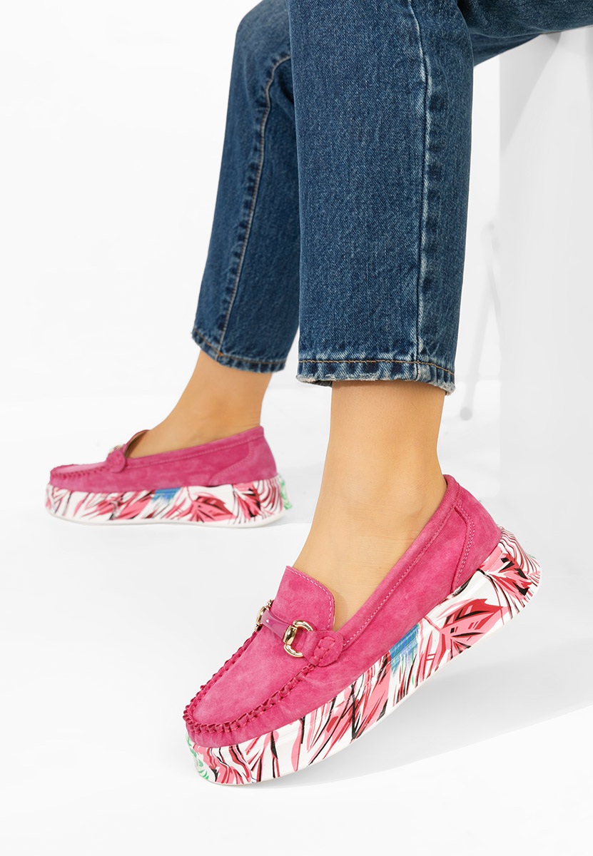 Mocassini pelle con plateau Tanielia fucsia