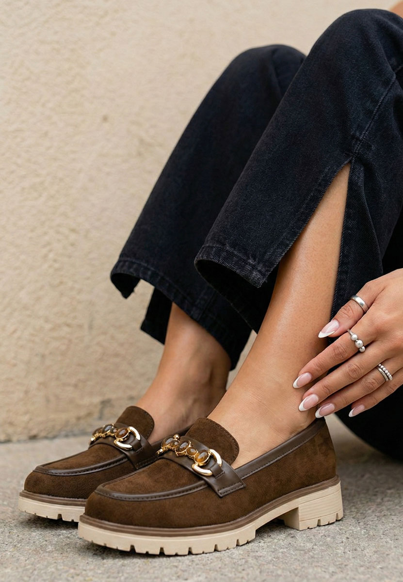 Mocassini da donna Amberlin marrone