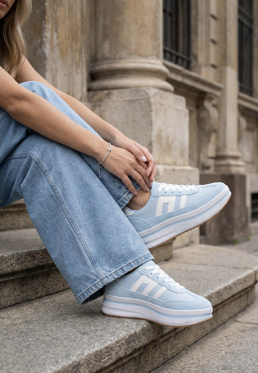 Sneakers con plateau Jesie blu