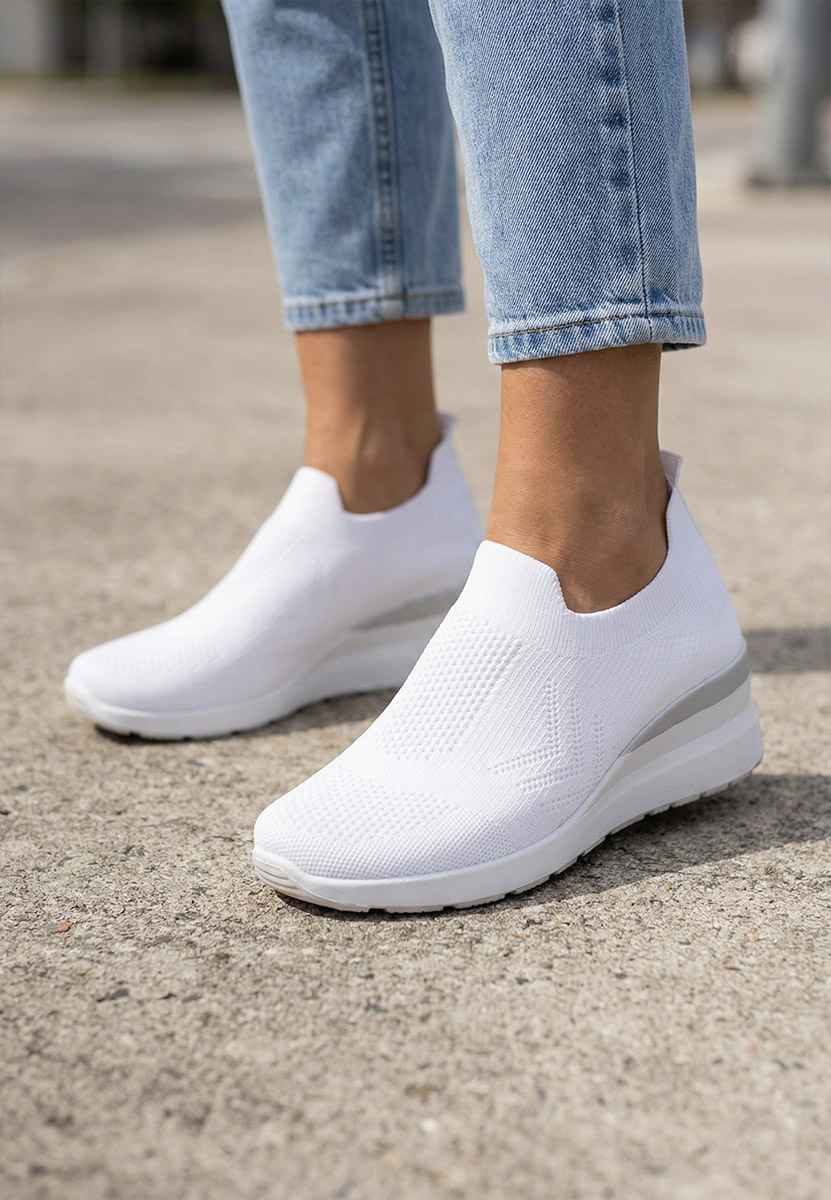 Sneakers con zeppa bianchi Boka