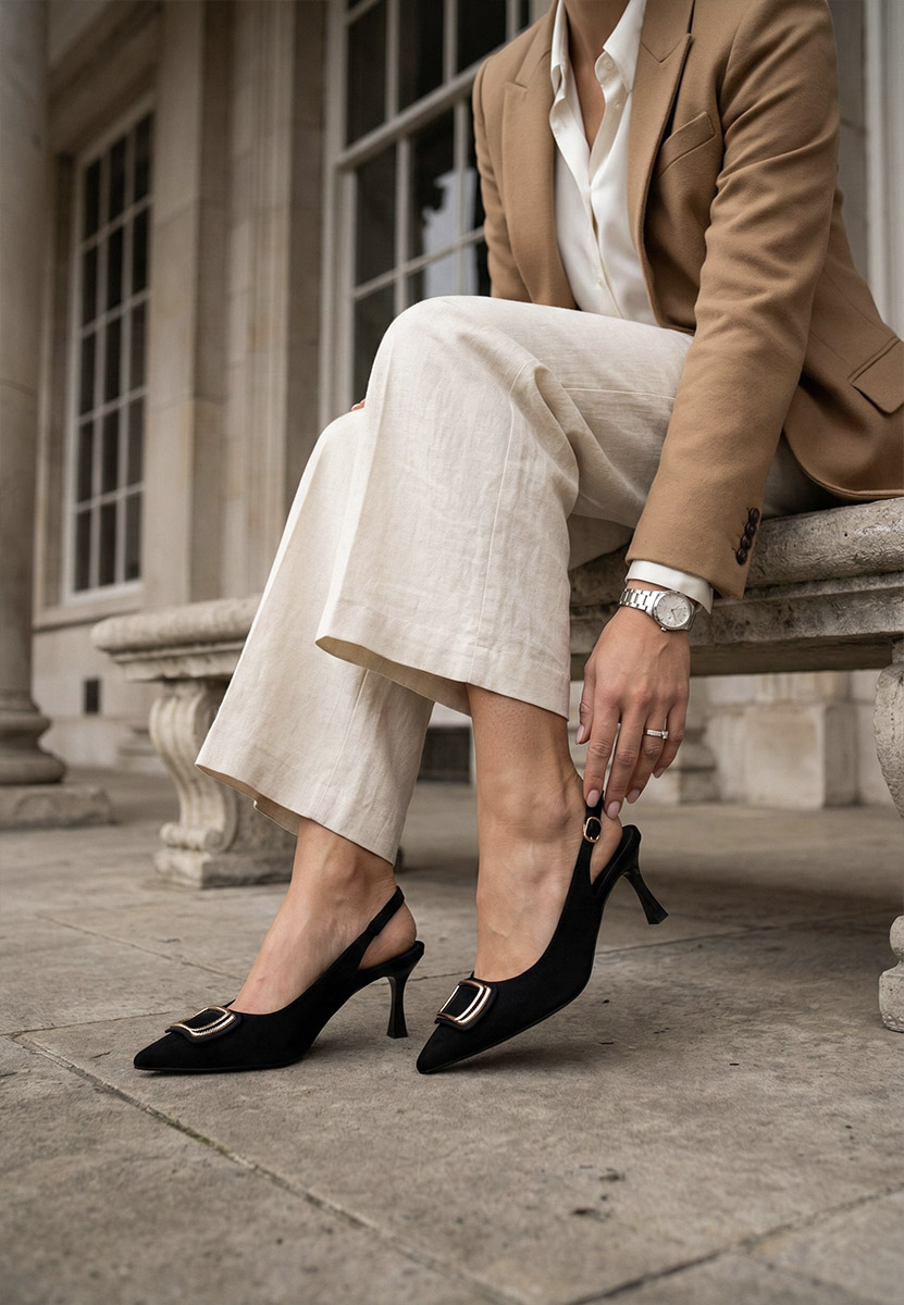 Décolleté Slingback Cristelia nero
