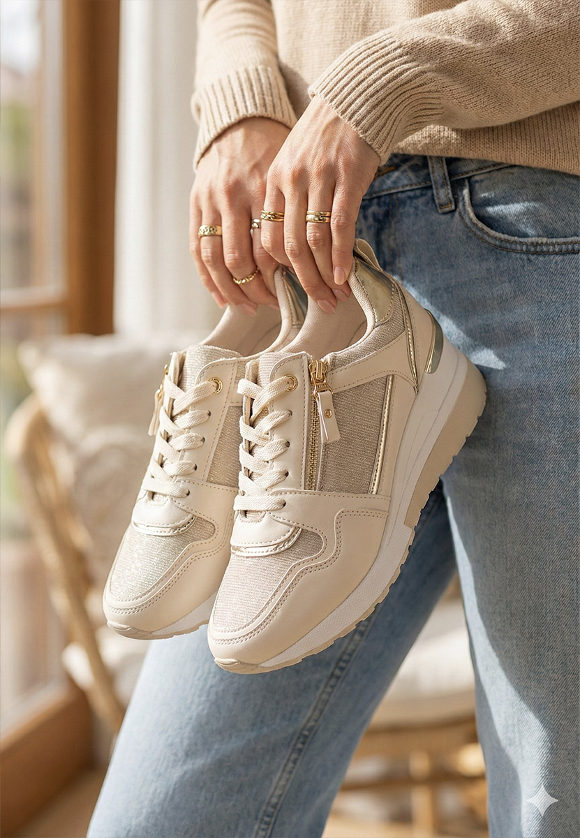 Sneakers con zeppa Rafina V2 beige