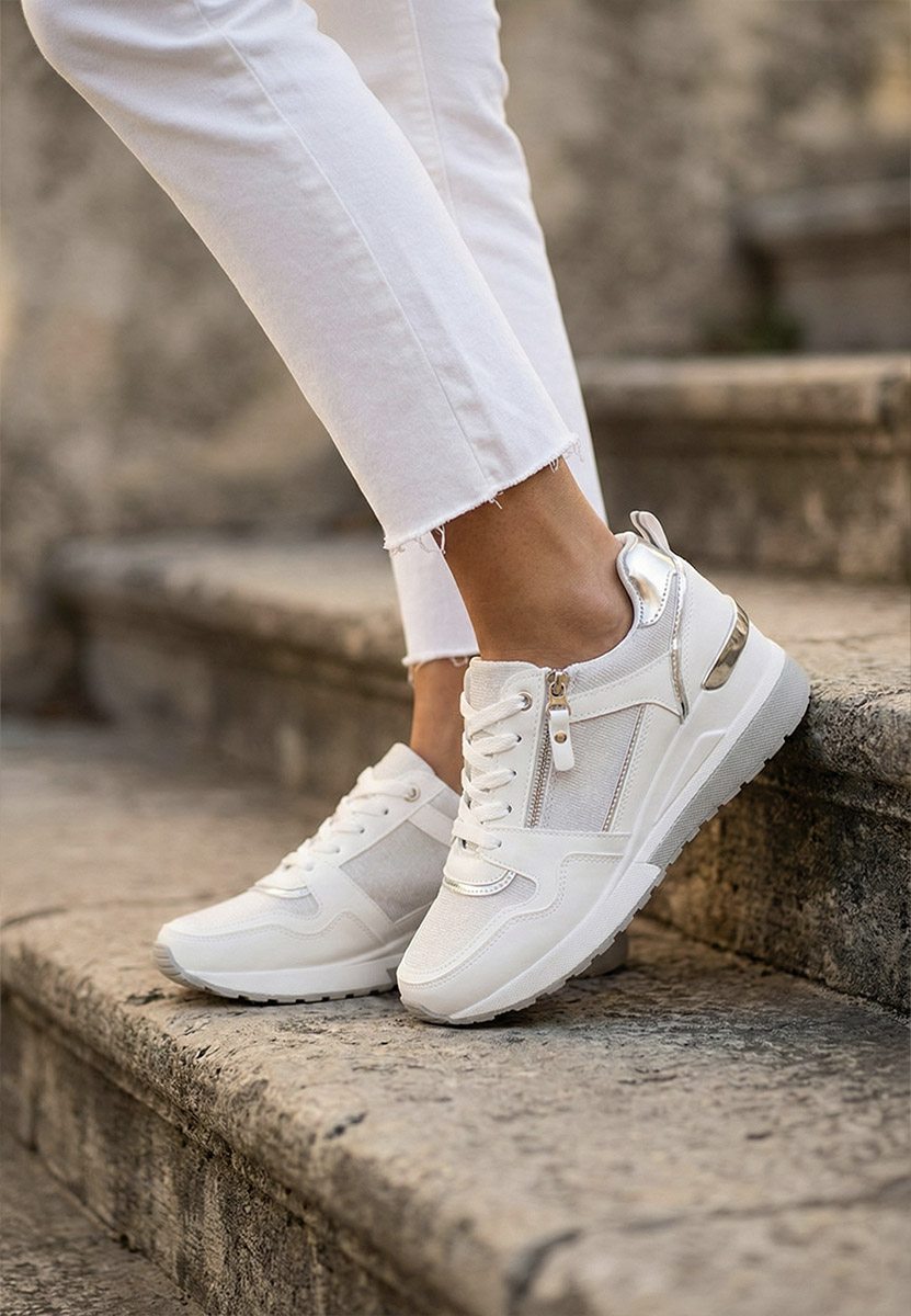 Sneakers con zeppa Rafina V2 bianchi