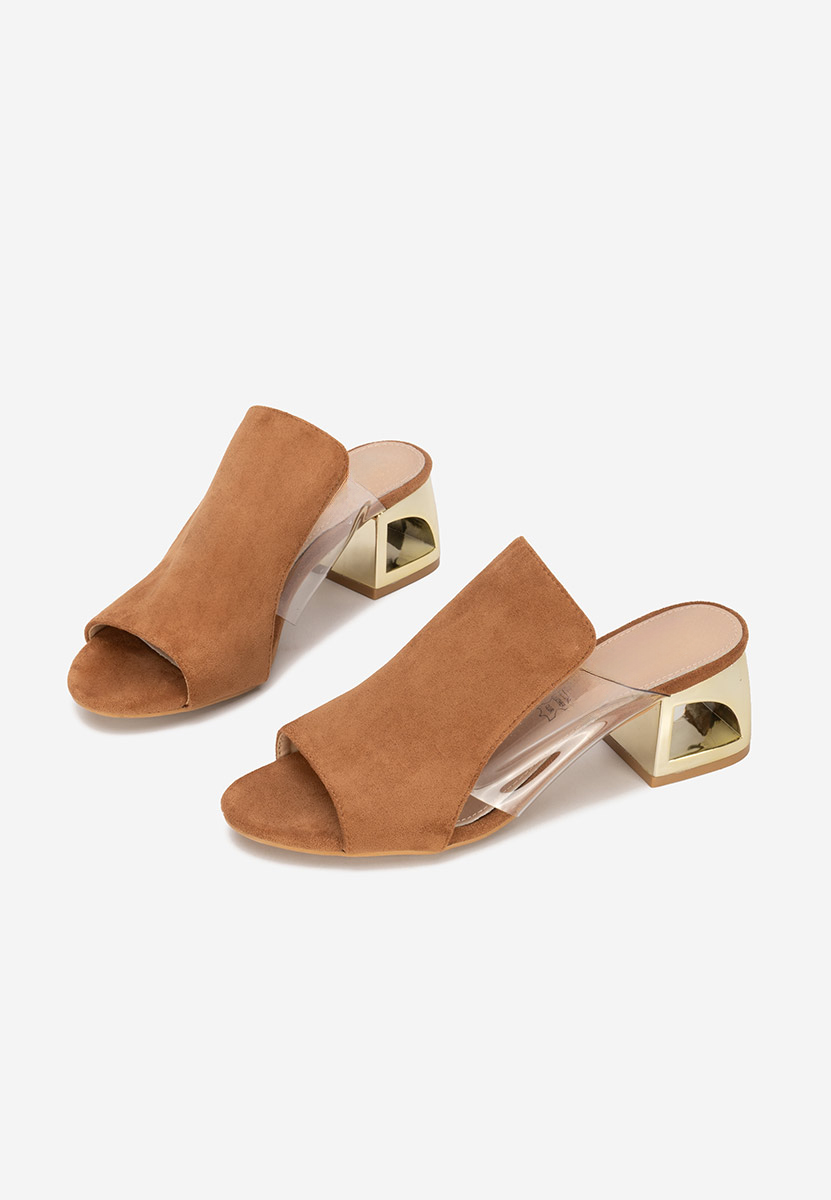 Ciabatte con tacco Floriana V2 marrone