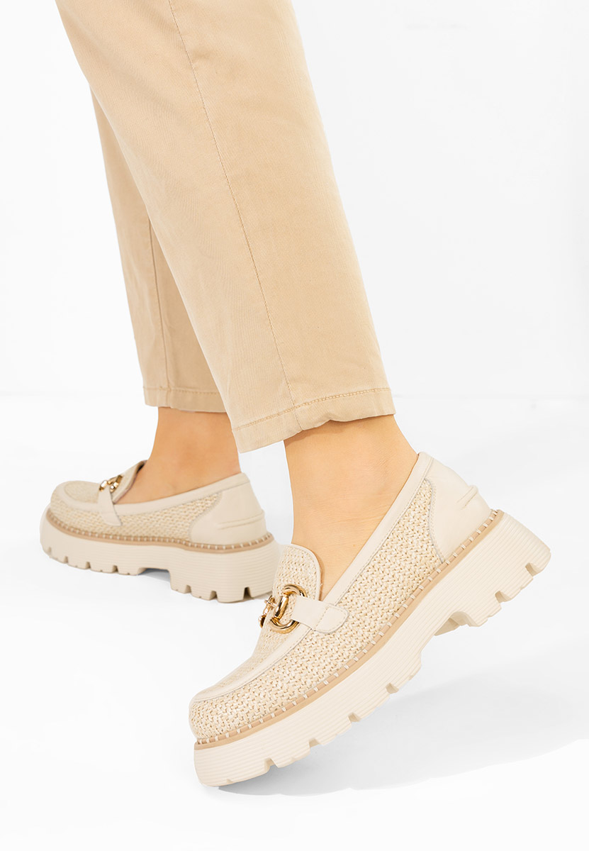 Mocassini donna pelle Yolandia beige