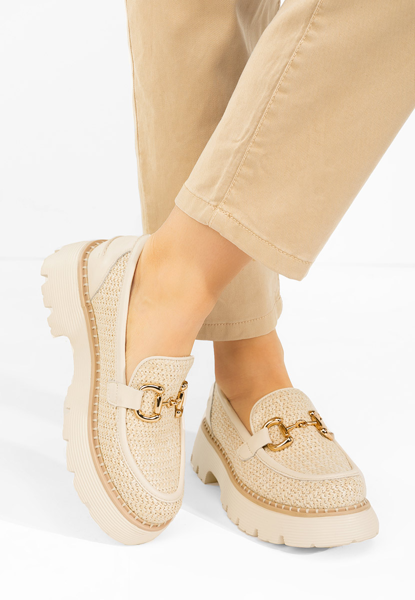 Mocassini donna pelle Yolandia beige