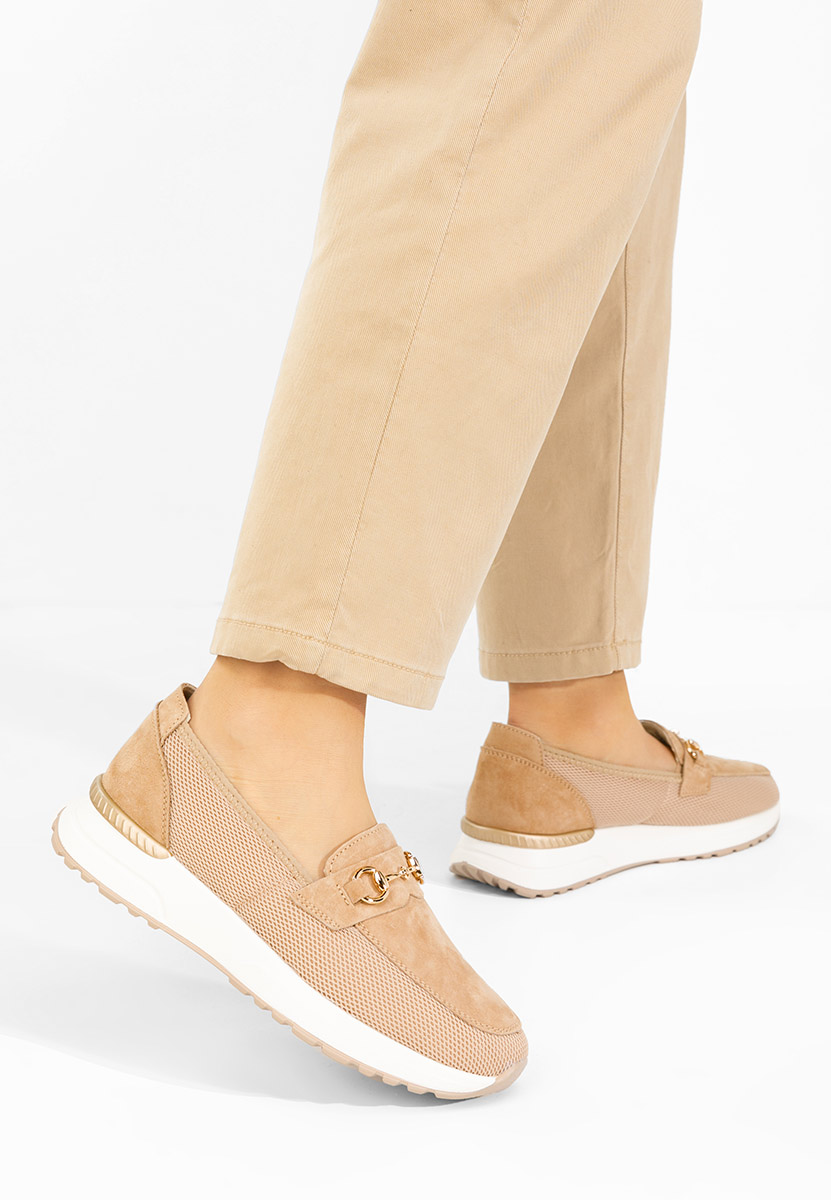 Mocassini donna pelle Hermony beige
