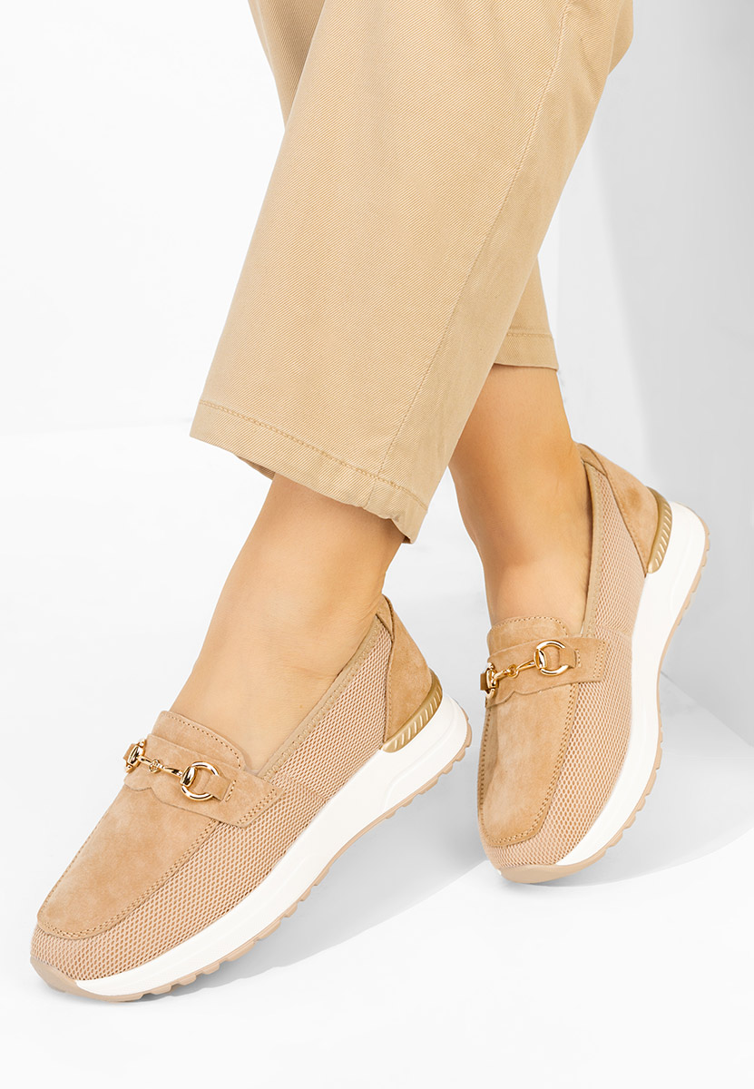 Mocassini donna pelle Hermony beige