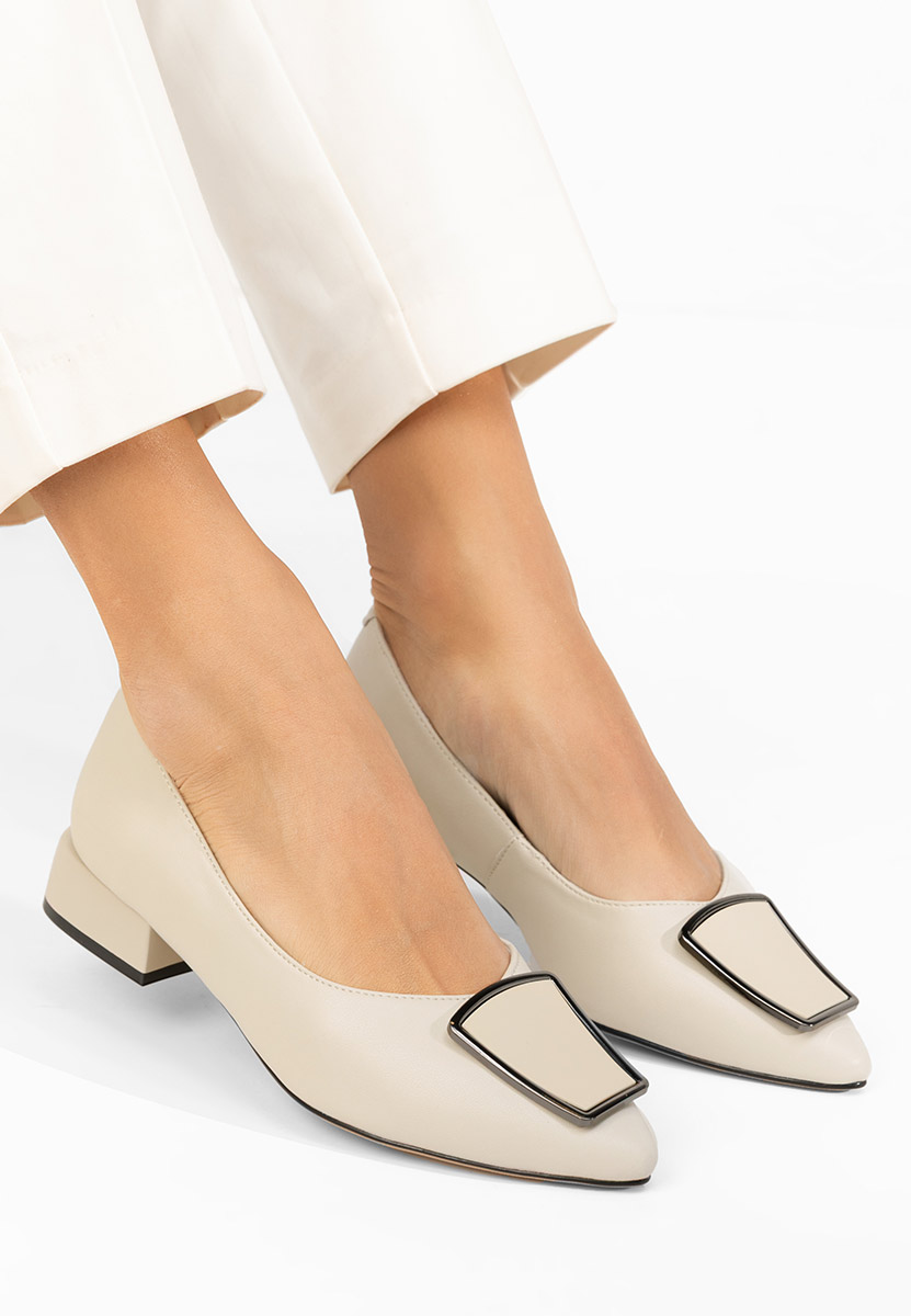 Décolleté tacco basso Darila beige