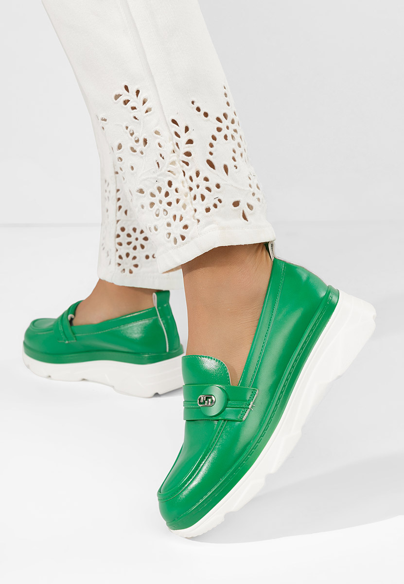 Mocassini donna platform Anhelica verdi