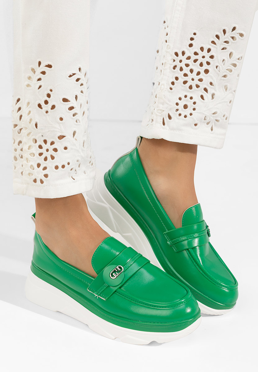 Mocassini donna platform Anhelica verdi