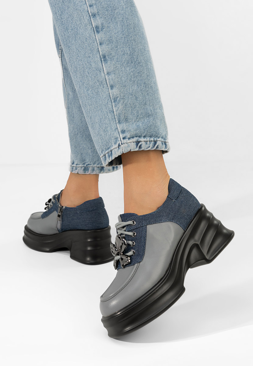 Mocassini con tacco e plateau Manilla