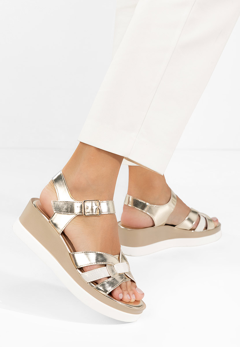 Sandali con zeppa Barkita oro