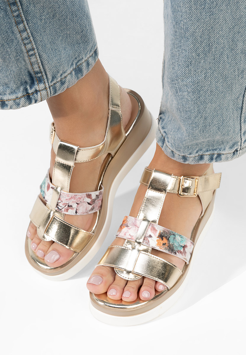 Sandali con zeppa Anastasis oro