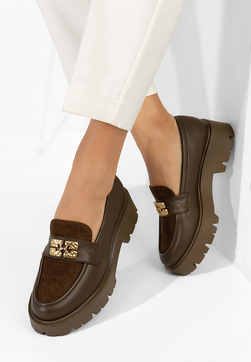 Mocassini con plateau Karamela marrone