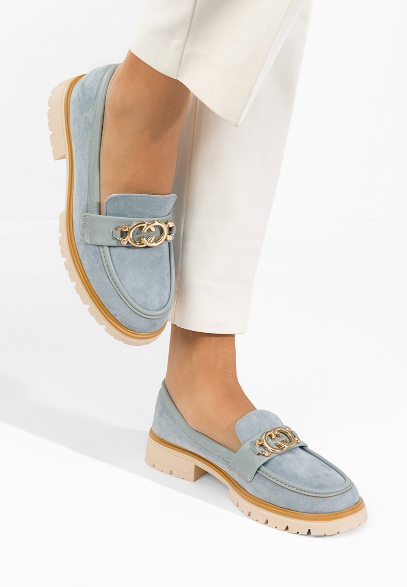 Mocassini con plateau Lenisia blu
