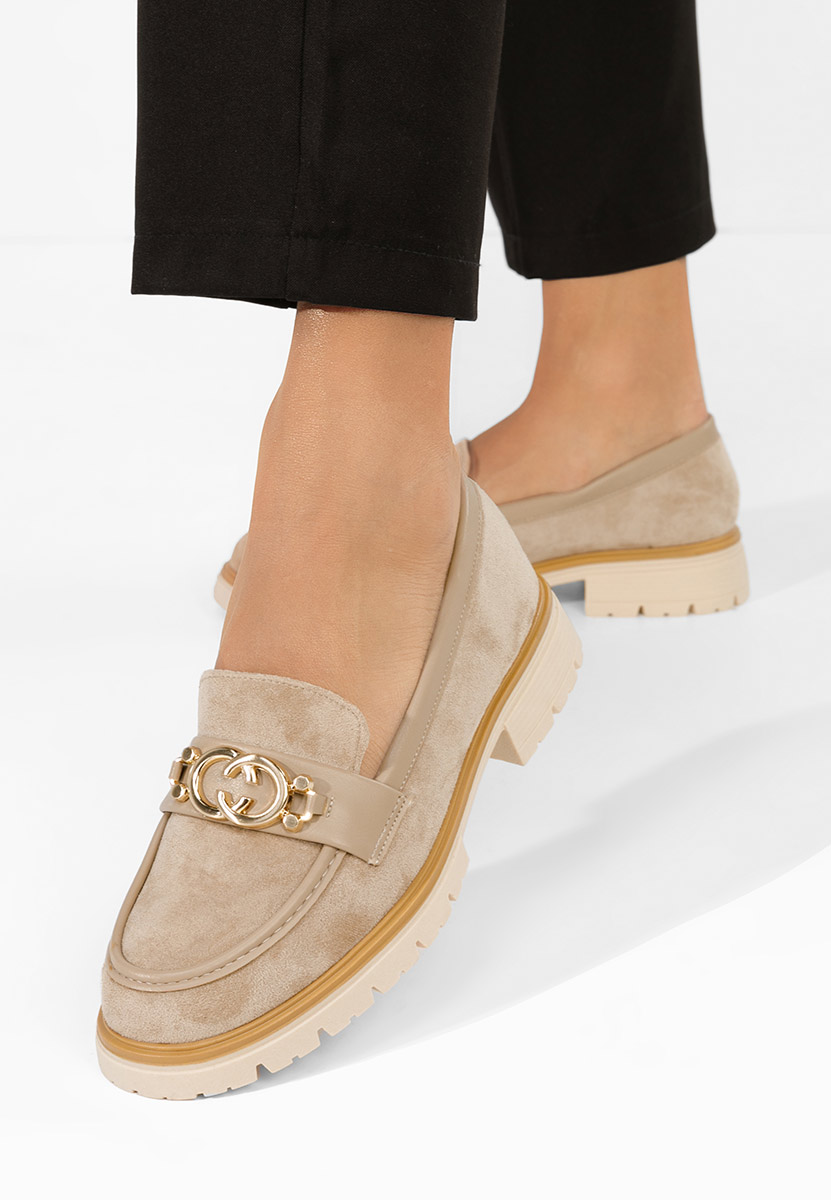 Mocassini con plateau Lenisia cachi