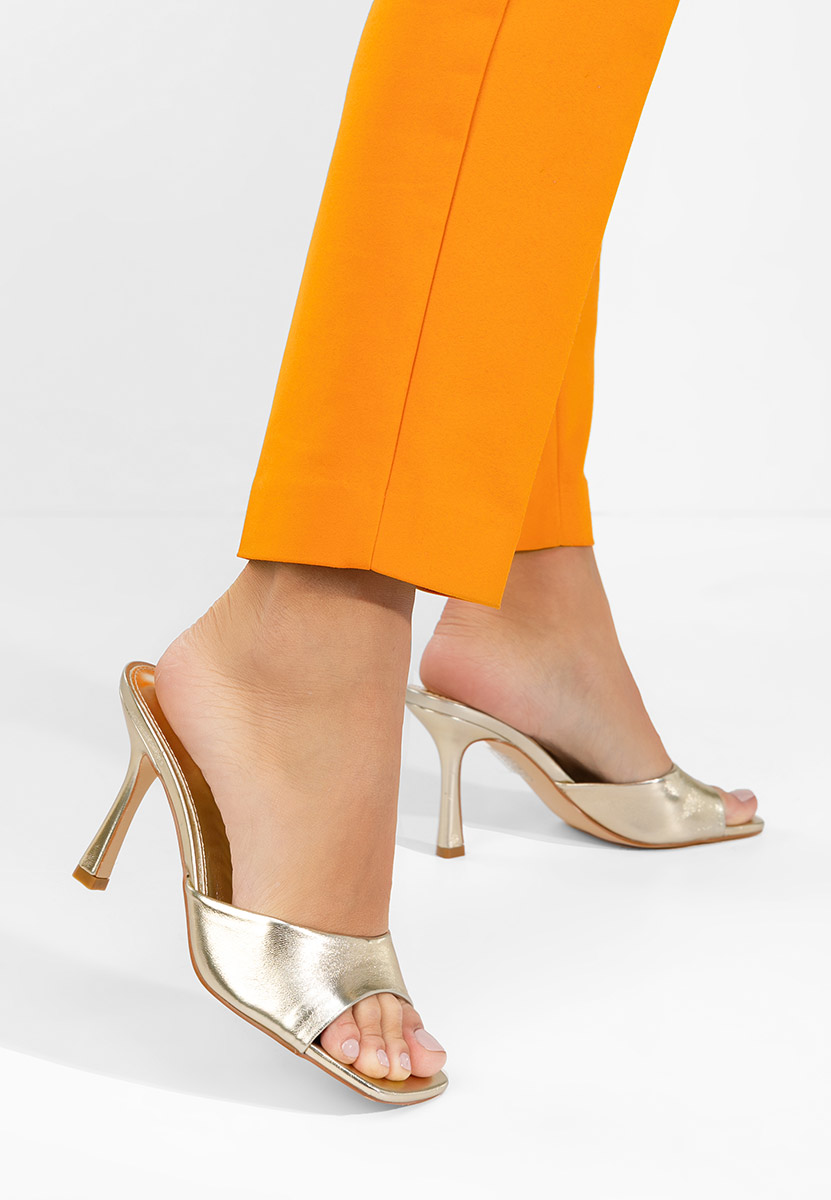 Ciabatte con tacco Elseia oro