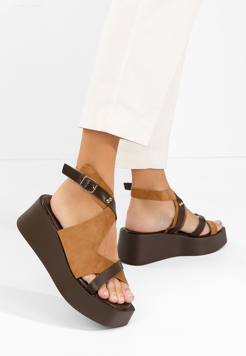 Sandali platform Kataline camel
