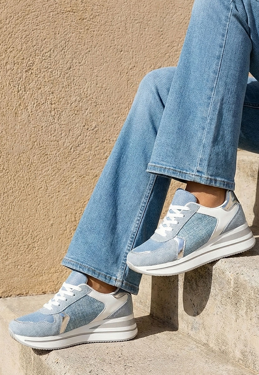 Sneakers con plateau Sidnei blu
