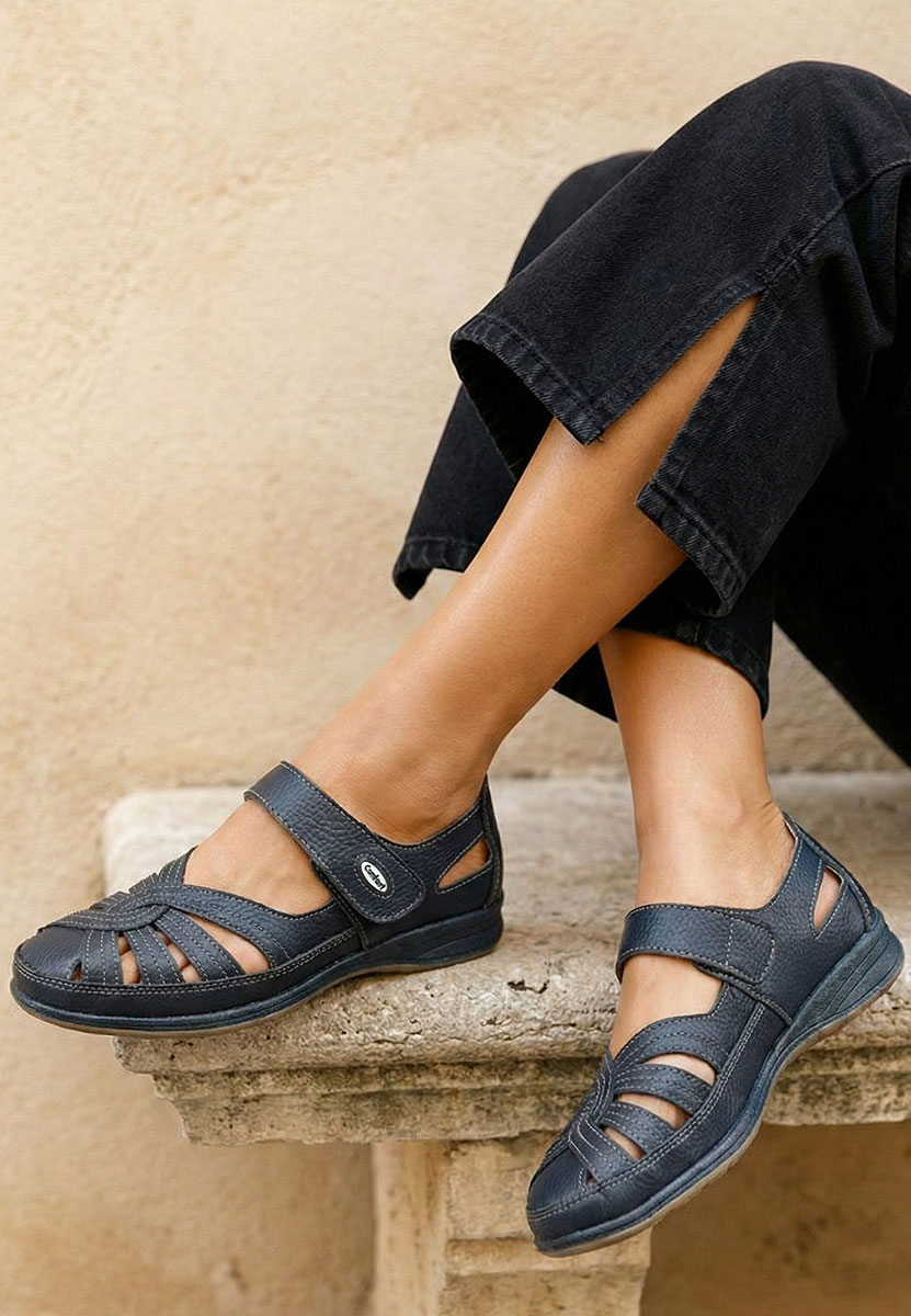 Ballerine cuoio Parina blu