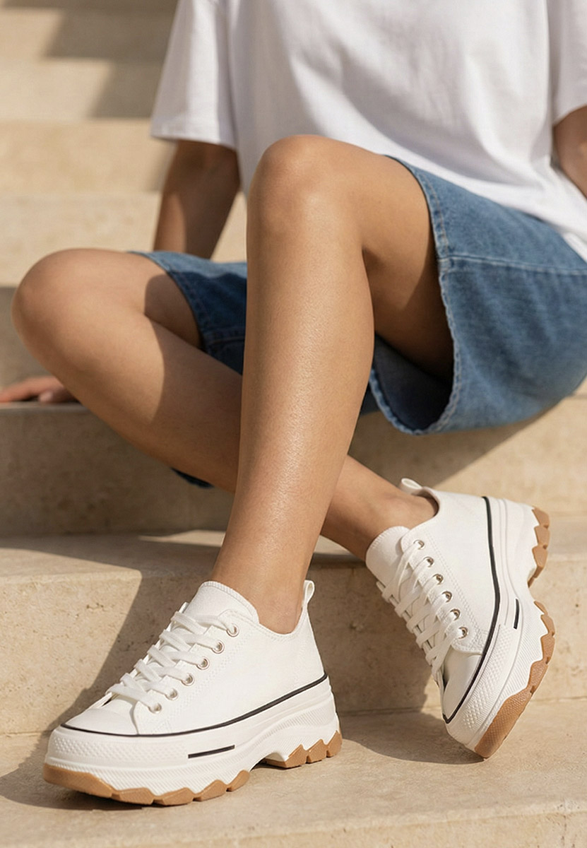 Scarpe da ginnastica con piattaforma Raviana V4 bianchi