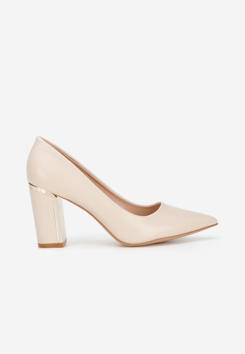 Décolleté tacco largo Geoana beige