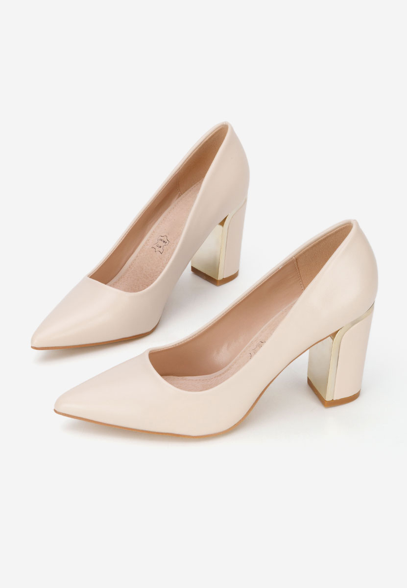 Décolleté tacco largo Geoana beige