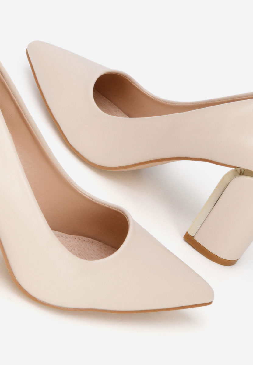 Décolleté tacco largo Geoana beige