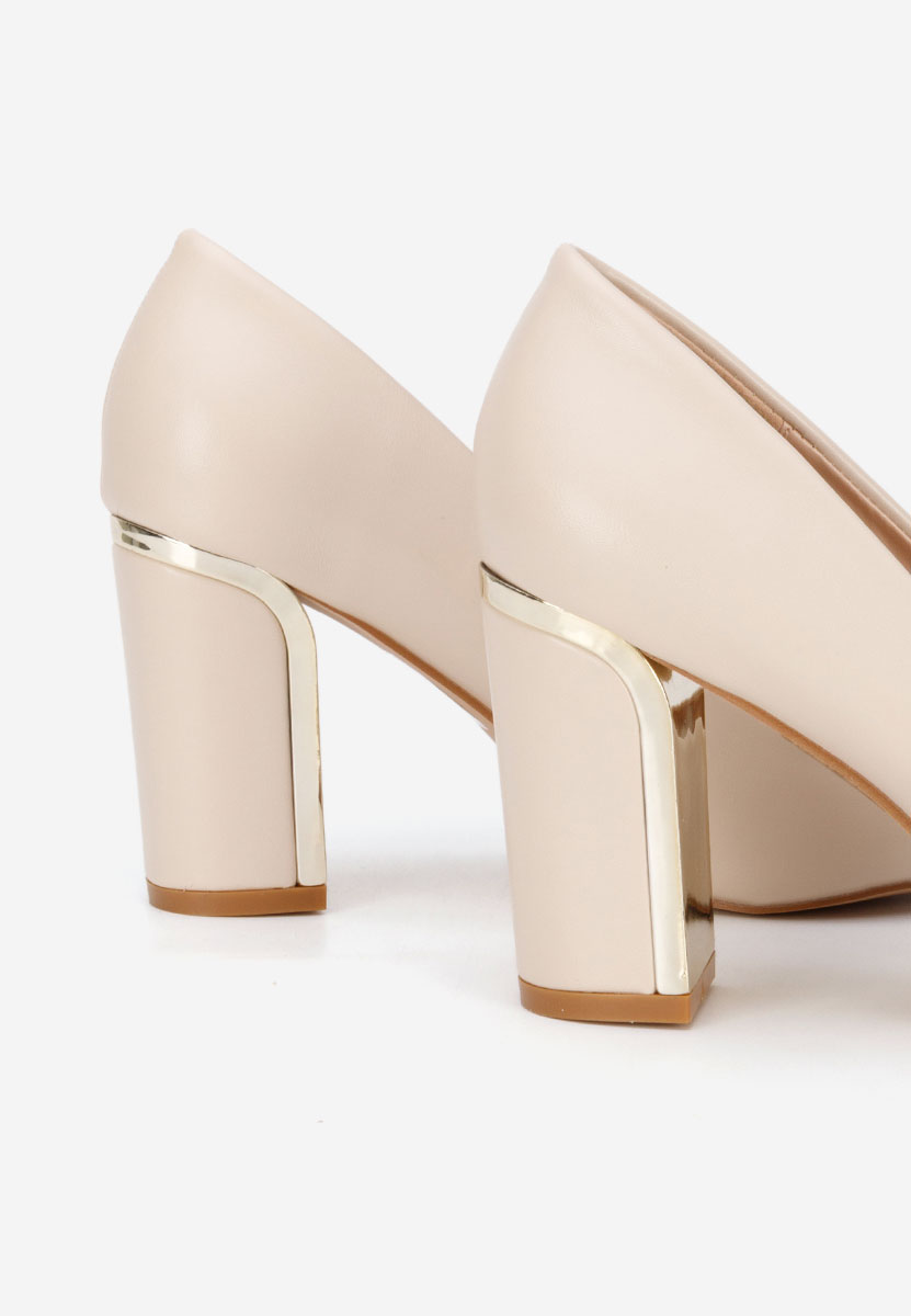 Décolleté tacco largo Geoana beige