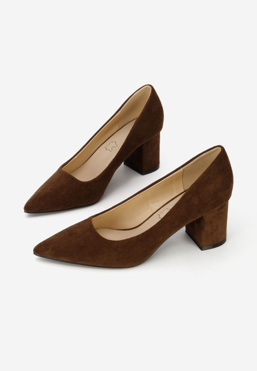 Décolleté tacco largo Jolenia marrone