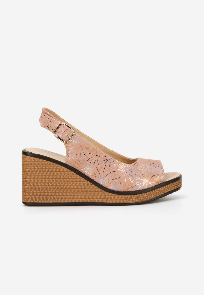Sandali con zeppa cuoio Samiria rosa