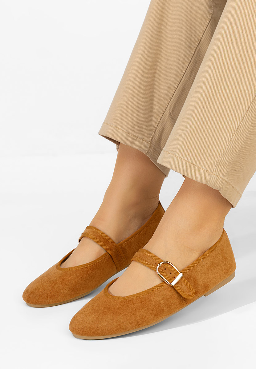 Ballerine con cinturino Alecsona camel