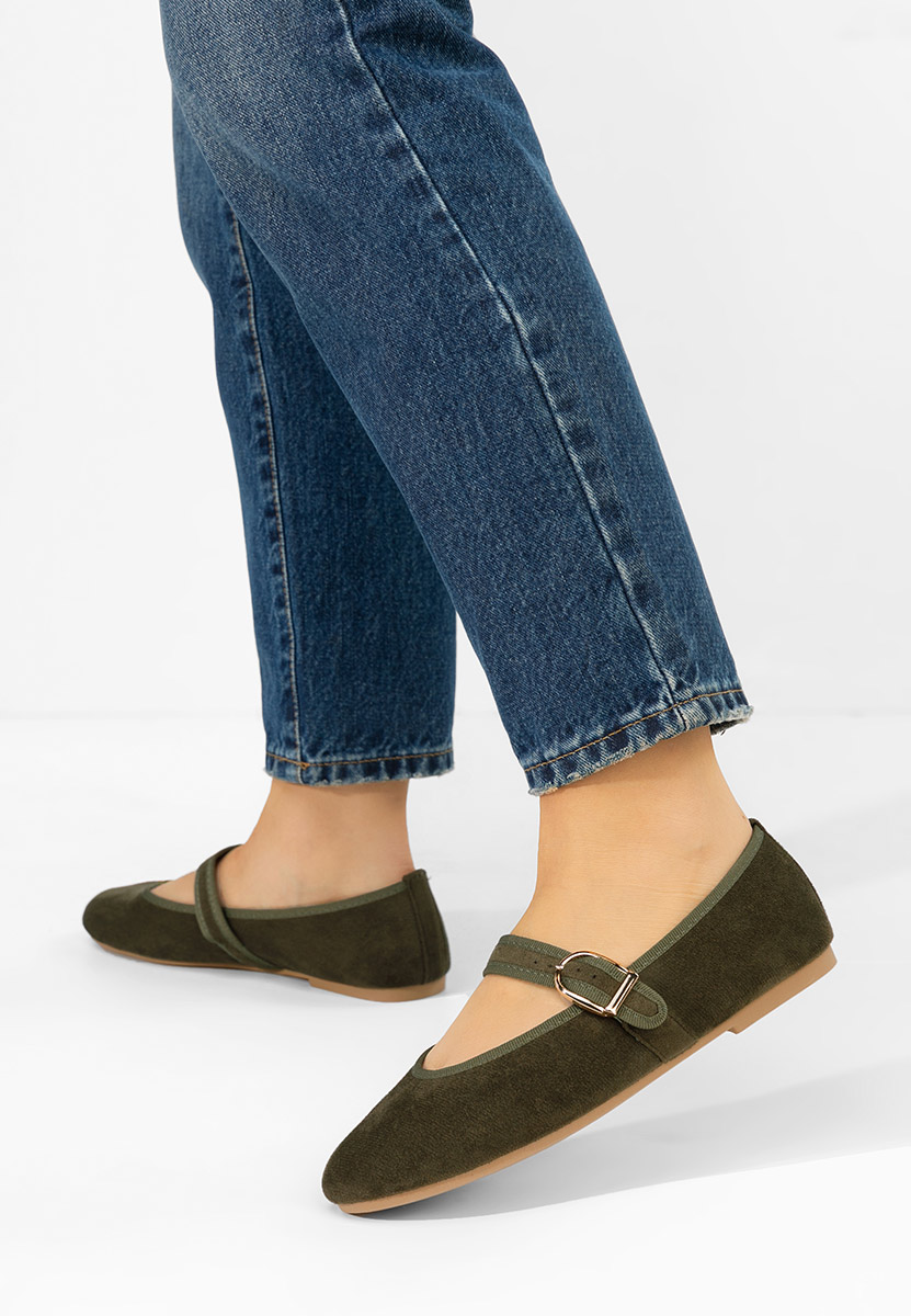 Ballerine con cinturino Alecsona verdi