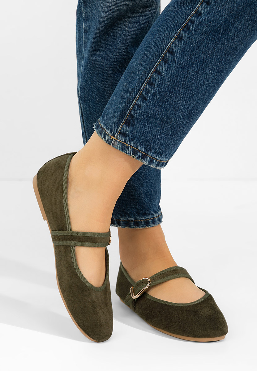 Ballerine con cinturino Alecsona verdi