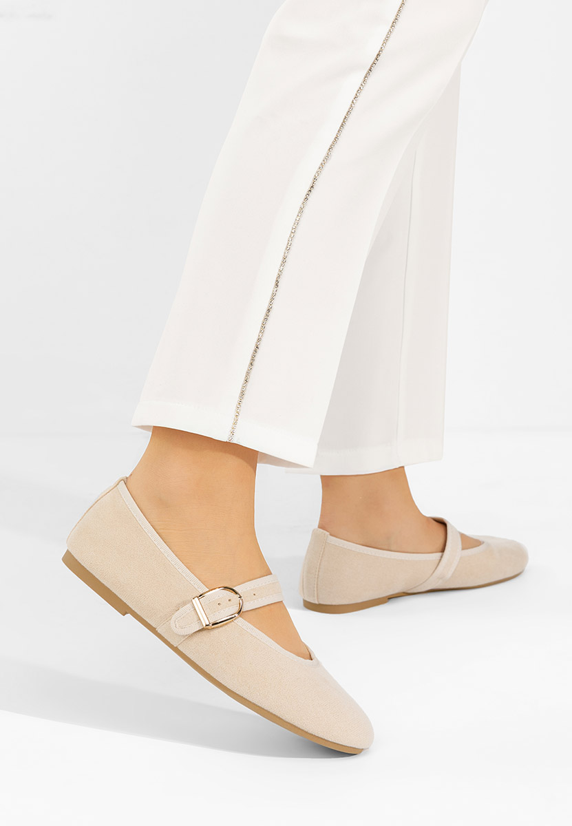 Ballerine con cinturino Alecsona beige