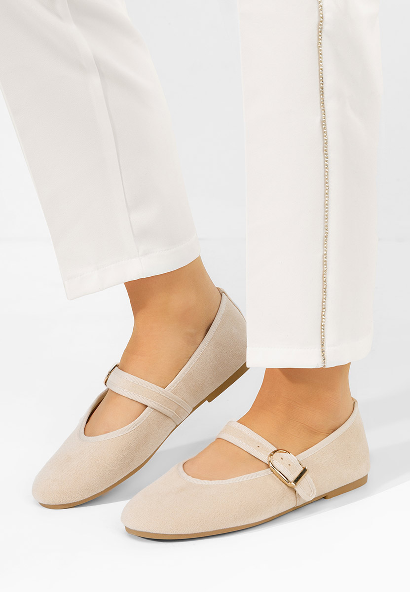 Ballerine con cinturino Alecsona beige