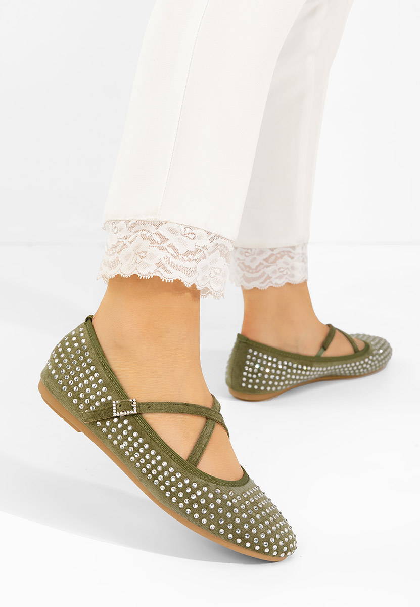 Ballerine con cinturino Karemy verdi