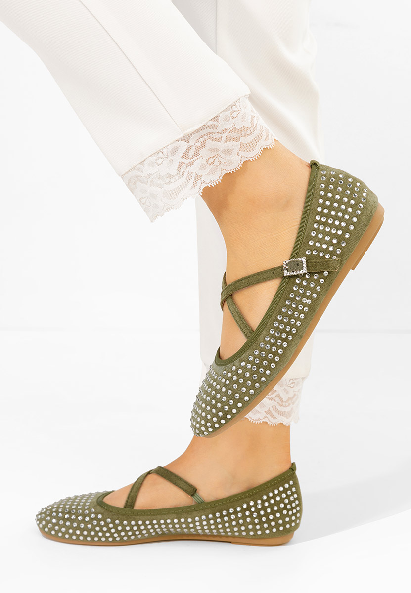 Ballerine con cinturino Karemy verdi