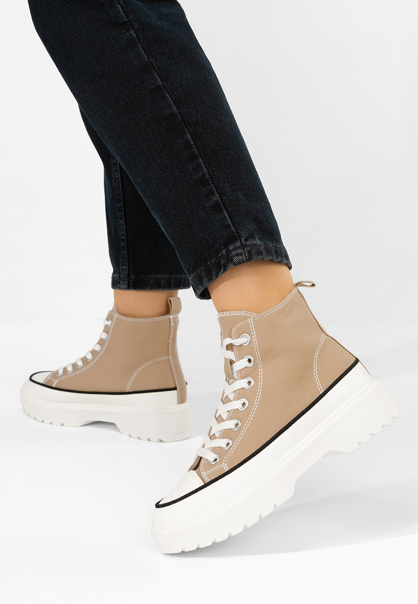 Scarpe da ginnastica High-Top Fiorela cachi