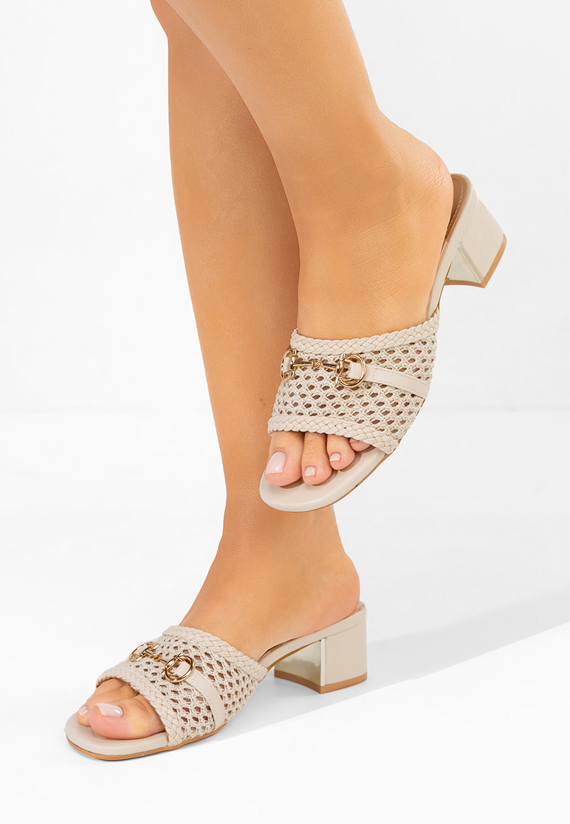 Ciabatte con tacco Giustinia beige