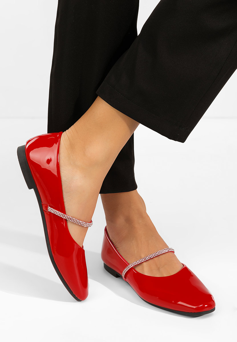 Ballerine con cinturino Elissea rosso