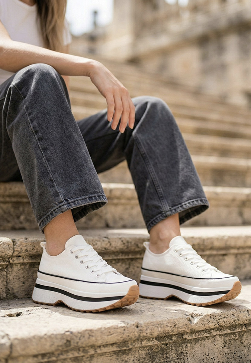 Scarpe da ginnastica con piattaforma Cathleen bianchi